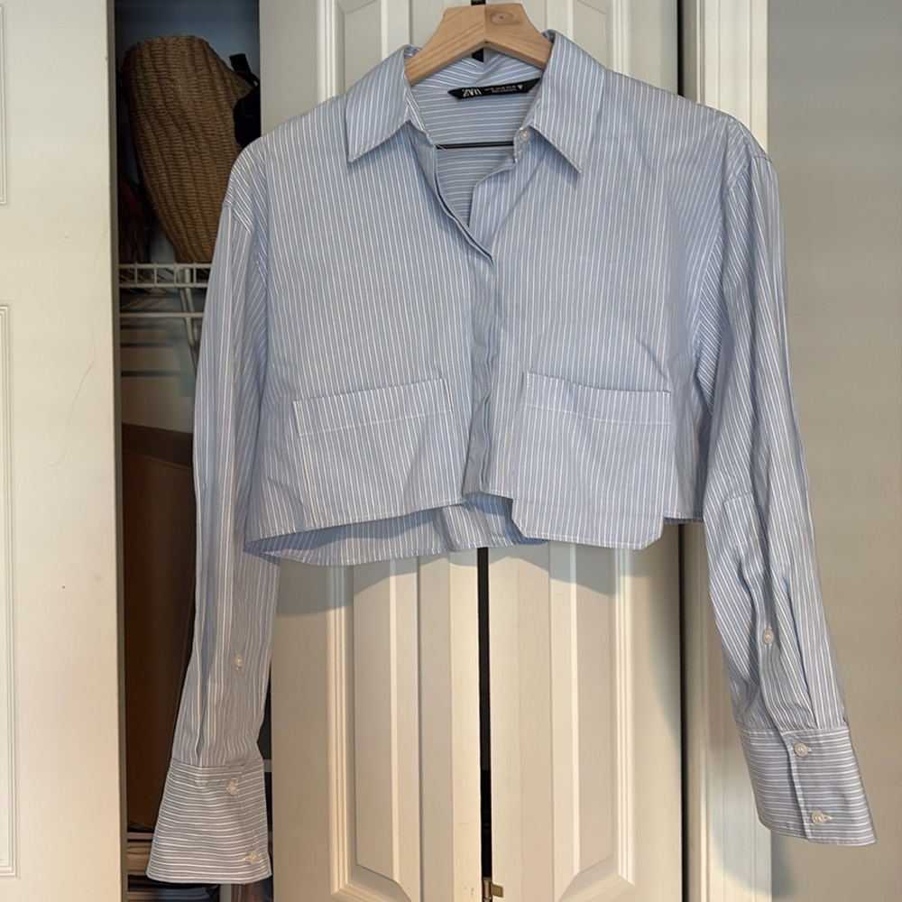 Cropped Button Front Top - image 1